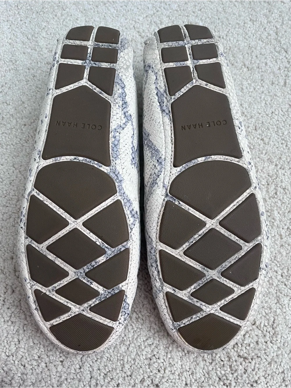 Cole Haan Women's Python Evelyn Leather Driver Loafers Sz 9
